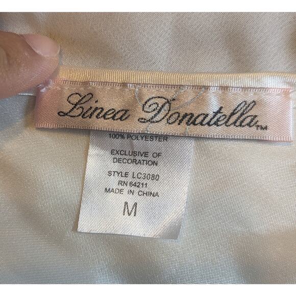 Linea Donatella Sheer White Chemise Nightgown Sz Medium Women's Tie Back Slip - Picture 5 of 10